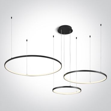 ONE Light Decorative - hanglamp - 150 cm - 65W dimbare LED incl. - zwart