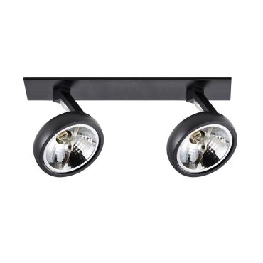 Zuma Line Gino DL 2 - opbouwspot met inbouw rozet - 20,6 x 30 cm - zwart