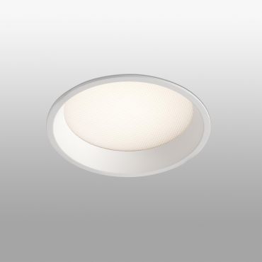 Faro Croc - inbouwspot - Ø 135 mm, Ø 126 mm inbouwmaat - 13W dimbare LED incl. - IP44 - mat wit