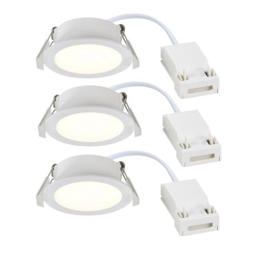 Nordlux Olea 3-Kit - inbouwspot - Ø 85 mm, Ø 68 mm inbouwmaat - 4,4W LED incl. - IP65 - wit