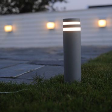 Lutec Focus - tuinpaal - Ø 10 x 40 cm - IP44 - donkergrijs