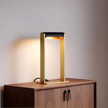 Lucide Loras - tafellamp - 18 x 9 x 32,5 cm - mat goud en zwart
