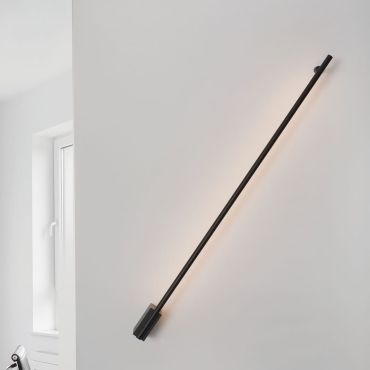 Nova Luce Gropius - wandverlichting - 120 x 9 x 3,5 cm - 20W LED incl. - zand zwart