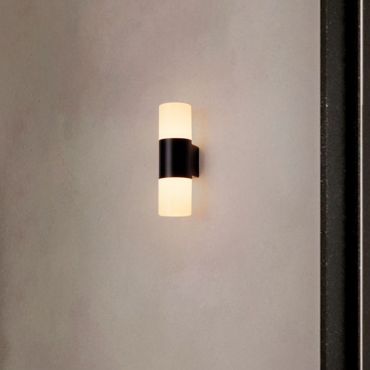Nova Luce Paul - buiten wandverlichting - 8,5 x 28 cm - 10W LED incl. - IP65 - zandzwart