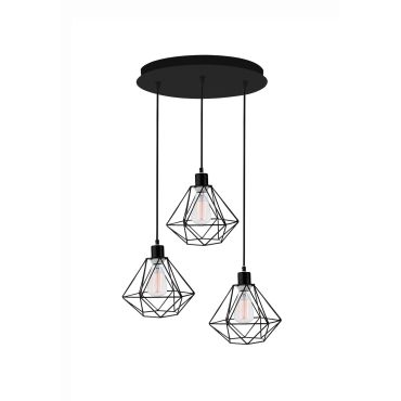 Nova Luce Pietra - hanglamp - Ø 30 x 135 cm - zwart