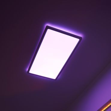 Nordlux Smart Harlow - plafondverlichting - slimme verlichting - 59,5 x 29,4 x 2,3 cm - 21W LED incl. - IP54 - wit