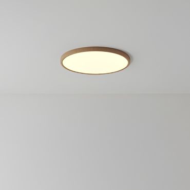 Nordlux Oja - badkamer plafondverlichting - Ø 42,4 x 2,3 cm - 24W dimbare LED incl. (2700K) - IP54 - houtfolie