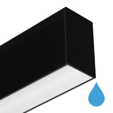 Lichtkoning Slim Line - plafondlamp - 5,5 x 3,3 cm profiel - 19,2W LED per meter - zwart - IP65 ledstrip en driver