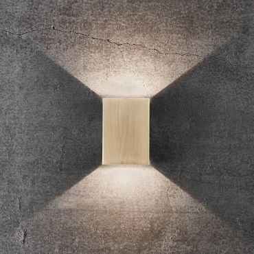 Nordlux Fold - buiten wandverlichting - 10,6 x 4,5 x 14,9 cm - 2 x 3,5W LED inc. - IP54 - messing