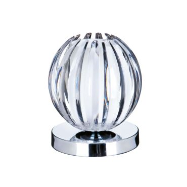 Searchlight Claw - tafellamp - Ø 11 x 13,5 cm - 3 stappen dimbaar - chroom en transparant