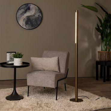 Lucide Griffith - vloerlamp met touch dimmer - Ø 21 x 140 cm - 18W dimbare LED incl. - brons