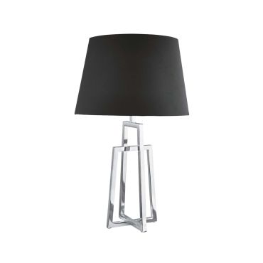 Searchlight York - tafellamp - Ø 36 x 59,5 cm - mat zwart en chroom
