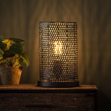 Vico Armor - Tafellamp - 20 x 20 x 30 cm - Zwart bruin