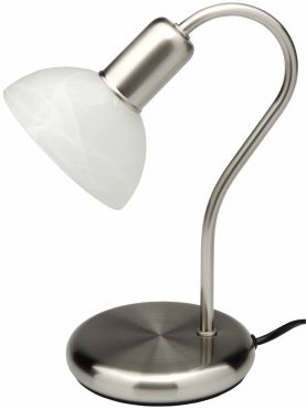 Brilliant Pearl - tafellamp - 25 cm - satijn chroom