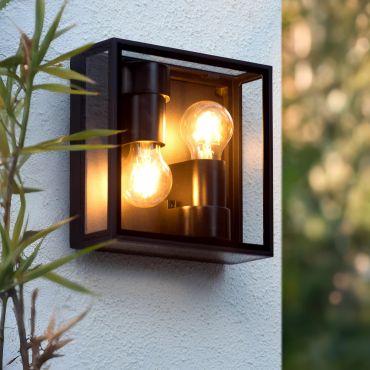 Lucide Dukan - plafond/wandverlichting - 22 x 8,7 x 22 cm - IP65 - zwart