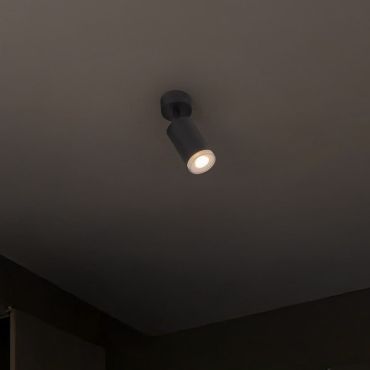 Nova Luce Mao - opbouwspot - Ø 5,5 x 17 cm - IP44 - zandzwart