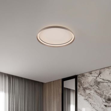 Nova Luce Ormi - plafondlamp - Ø 60 x 7 cm - 48W dimbare LED incl. - champagnebruin