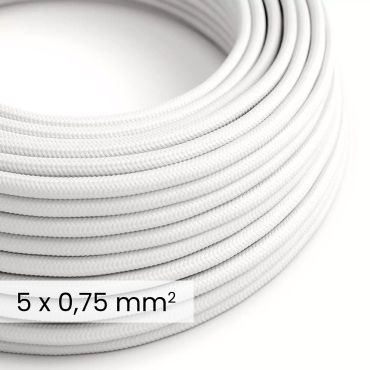 Creative Cables - 5x0,75mm² DALI textielsnoer - per 100 cm - wit