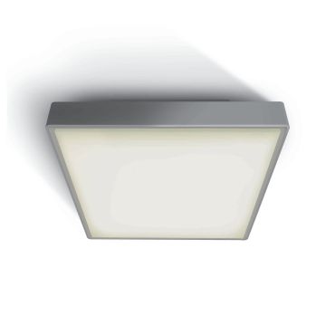 ONE Light E27 Plafo Outdoor Square - buiten plafondverlichting - 22,1 x 22,1 x 9,3 cm - IP65 - grijs