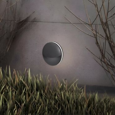 Nova Luce Pan - buiten wandverlichting - Ø 15 x 7 cm - 9W LED incl. - IP54 - donker antraciet