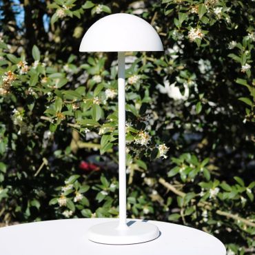 Lucide Joy - oplaadbare tafellamp - Ø 12 x 32 cm - 1,5W dimbare LED incl. - IP54 - wit