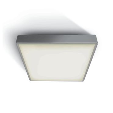 ONE Light LED Plafo Outdoor Square - buiten plafondverlichting - 29,5 x 29,5 x 8 cm - 24W LED incl. - IP65 - grijs