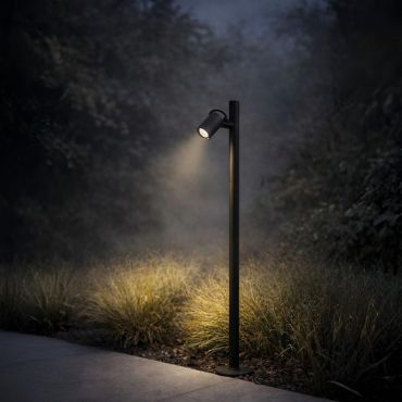 Nova Luce Darma - tuinpaal - Ø 11 x 85 cm - 7W LED incl. - IP65 - zandzwart