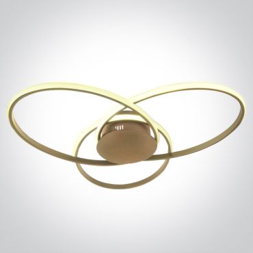ONE Light Decorative - plafondverlichting - 65 x 8,2 cm - 60W dimbare LED incl. - champagne