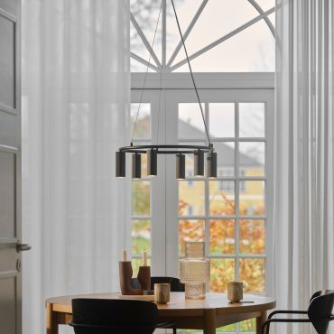 Nordlux Vico chandelier - hanglamp - Ø 53,4 x 217 cm - zwart
