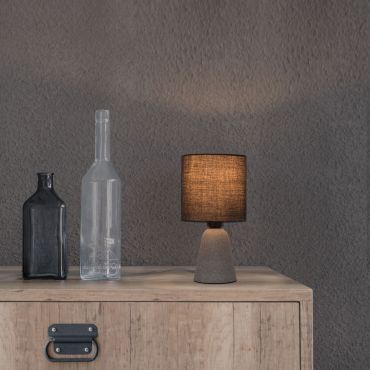 Nova Luce Zero - tafellamp - Ø 12 x 22,5 cm - grijs en zwart