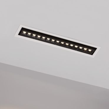 Nova Luce Cantia - inbouwspot - 46 x 8,2 cm - 443 x 72 mm inbouwmaat - 22,5W LED incl. - zwart - warm wit