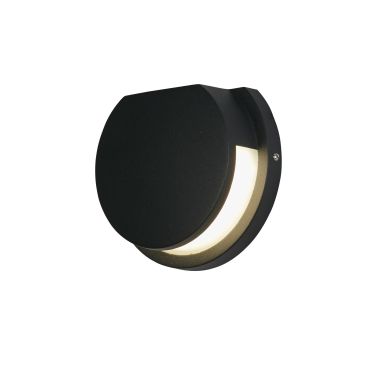 Searchlight Chiswick - buiten wandlamp - Ø 15 cm - 6W LED incl. - IP44 - zwart