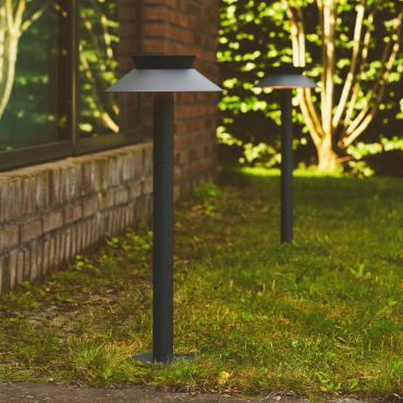 Nordlux Justina - tuinpaal op zonne-energie met bewegingsmelder op piek - Ø 23 x 60 cm - 5W LED incl. - IP44 - antraciet