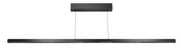 ETH Sem - hanglamp - 150 x 2 x 150 cm - 42W dimbare LED incl. - beweging gestuurd - zwart