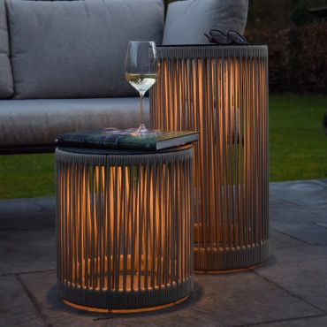 Lucide Pingi - oplaadbare vloerlamp - Ø 33,5 x 61,5 cm - 3 stappen dimbaar - IP44 - taupe