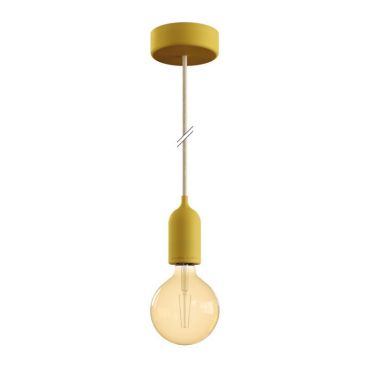 Creative Cables Eiva Pastel - buitenhanglamp met siliconen plafondbevestiging - Ø 12,5 x 164,5 cm - IP65 - mosterdgeel