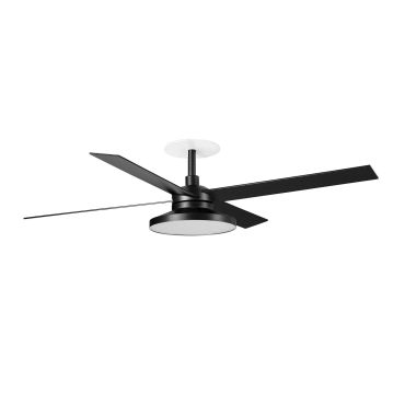 Faro Rudder Tak 4 L - plafondventilator met licht en inbouwrozet - Ø 132 cm - mat zwart - 2700K