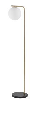 Nova Luce Alvarez - staanlamp - 140 cm - satijn goud en opaal