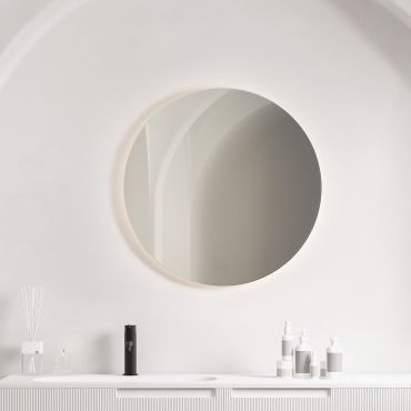 Nova Luce Dab - spiegel met verlichting - Ø 60 x 3 cm - 33W LED incl. - IP44 - zilver