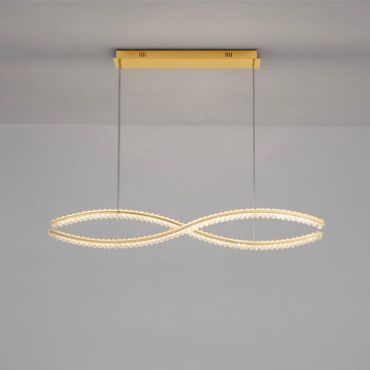 Nova Luce Aurelia - hanglamp - 120 x 16 x 150 cm - 95W dimbare LED incl. - goud