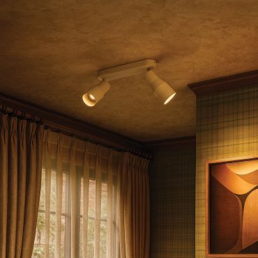 VK Lighting Iluma - wand- en plafondlamp - 27 x 12,8 x 6 cm - beige