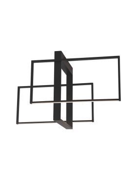 Nova Luce Clea - plafondlamp - 70 x 40 x 40 cm - 26W LED incl. - zandzwart