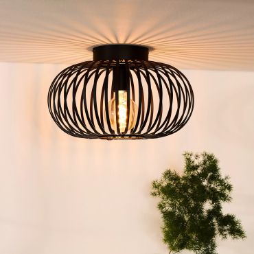 Lucide Manuela - plafondverlichting - Ø 39,5 x 23 cm - zwart