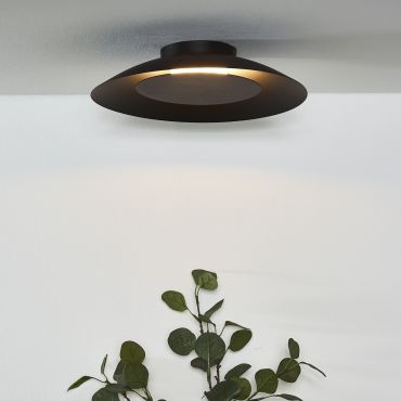 SHOWROOMMODEL - Lucide Foskal - plafondverlichting - Ø 34,5x 7,3cm - 12W LED incl.  - zwart