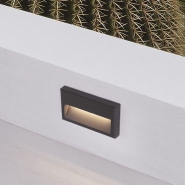 Nova Luce Rio - buiten wandverlichting - 22,7 x 12,7 x 3,5 cm - 6W LED incl. - IP65 - donker antraciet