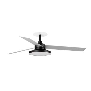 Faro Cruiser Tak 3 L - plafondventilator met licht en inbouwrozet - Ø 132 cm - mat zwart en aluminium - 2700K