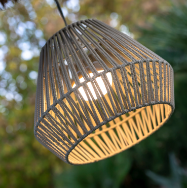 New Garden Conta - buiten hanglamp met oplaadbare lichtbron en afstandsbediening - 9W LED incl. - Ø 40 x 300 cm - IP54 - grijs