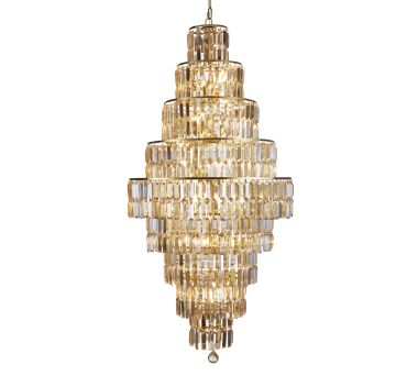 Searchlight Empire - luster - Ø 60 x 297 cm - satijn messing en champagne
