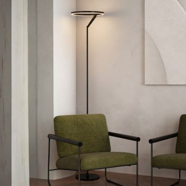 Nova Luce Tilia - vloerlamp - Ø 33 x 168 cm - 26W dimbare LED incl. - zandzwart