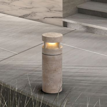 Nova Luce Balma - tuinpaal - Ø 19,2 x 54 cm - 21W LED incl. - IP65 - marmer travertijn